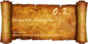 Orgonik Katalin névjegykártya