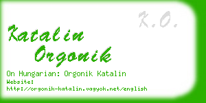 katalin orgonik business card